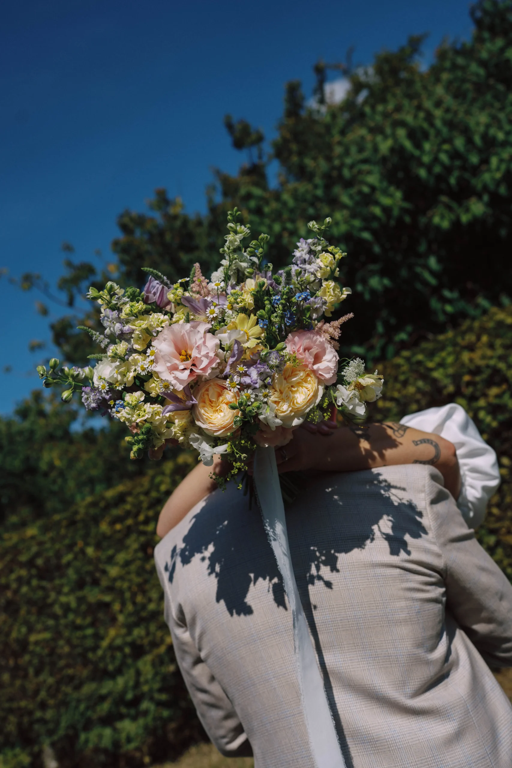 Beth's garden-style bridal bouquet at Gate Street Barn
