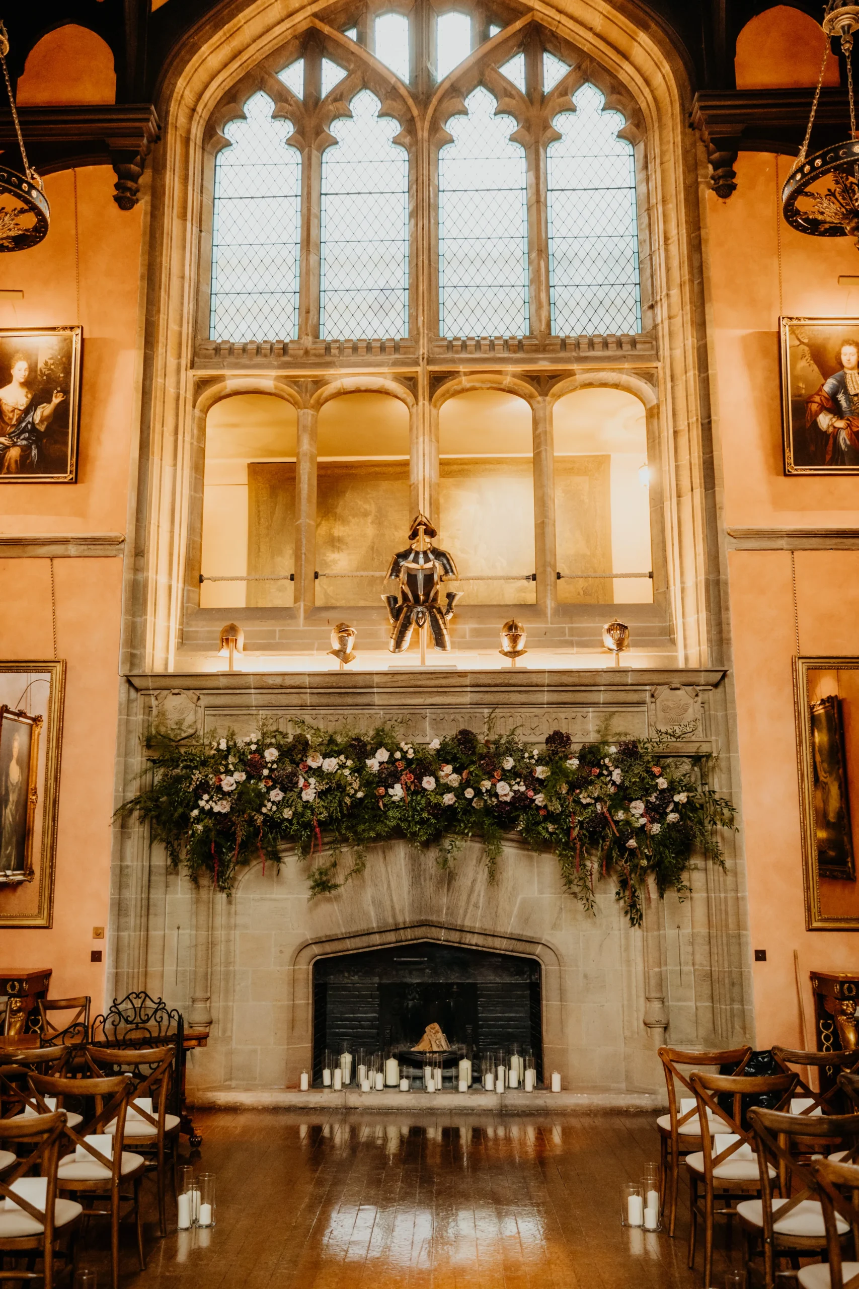 Luxury winter wedding flowers at Cowdray House