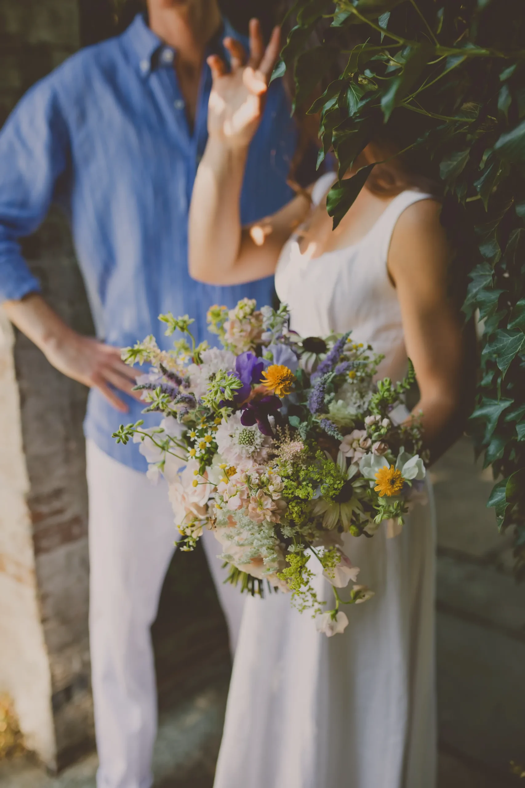 Lauren's garden-style bridal bouquet at Ridge Farm
