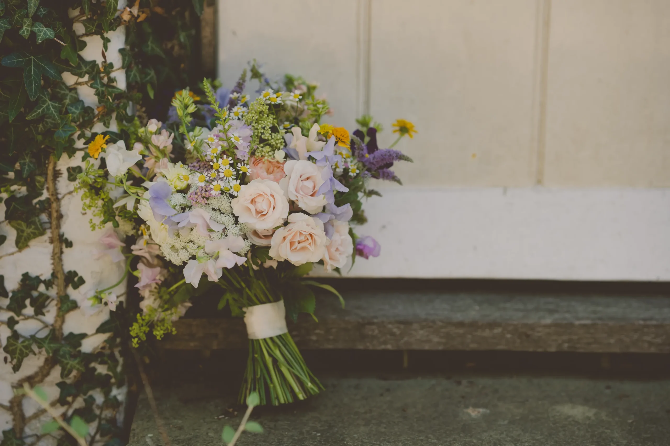 Lauren’s garden-inspired wedding bouquet at Ridge Farm