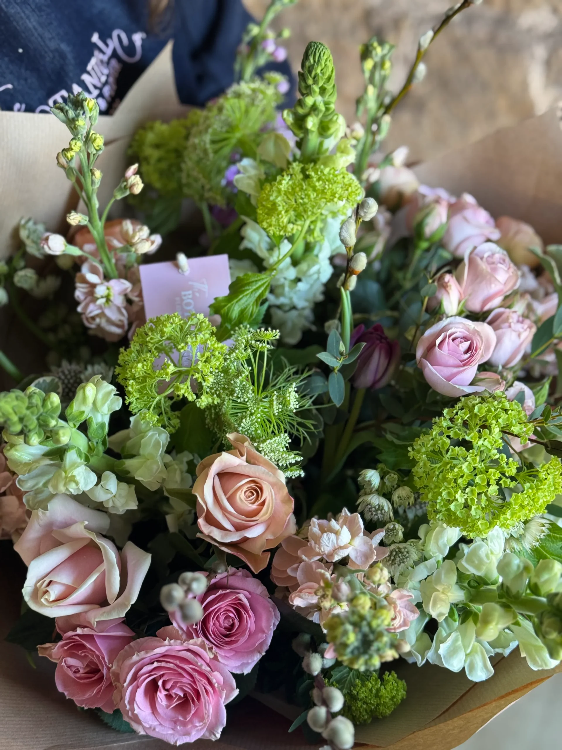 Seasonal Pastel Edit by The Botanical Company featuring handcrafted pastel seasonal flowers with flower delivery across Surrey.