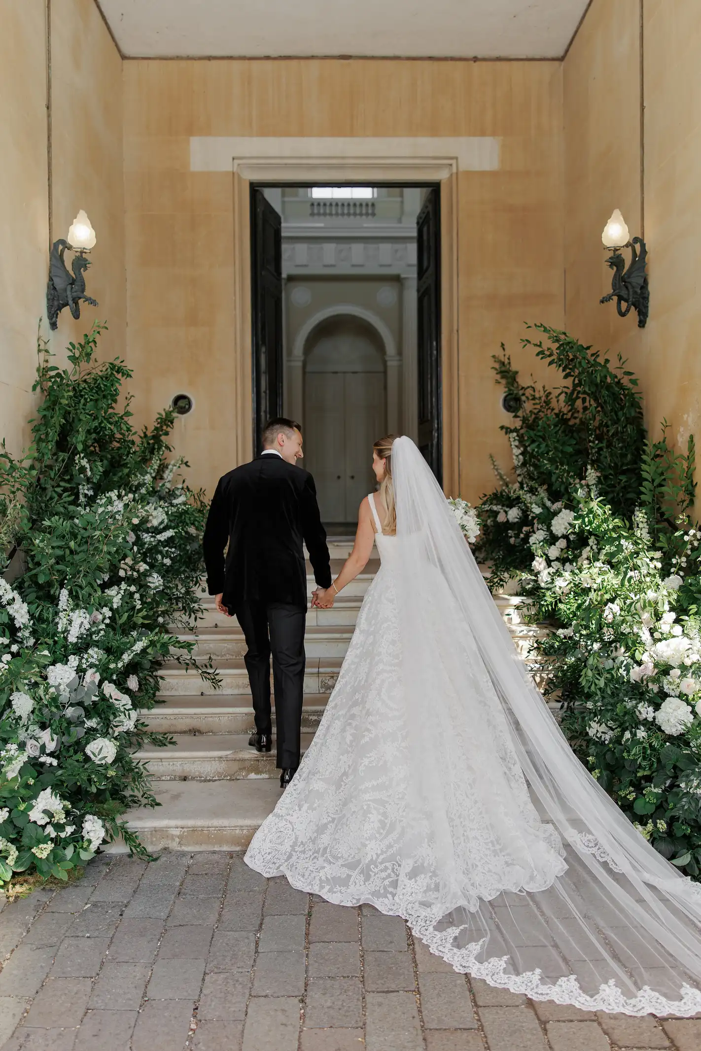 Romantic wedding ceremony flowers by The Botanical Co.