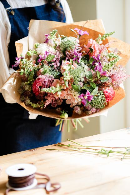 A moment in Elizabeth Newcombe's floristry studio